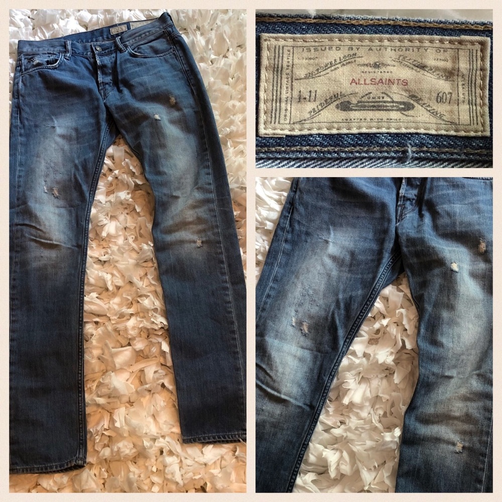 All Saints Distress Cigarette Skinny Jeans